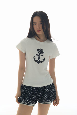 [YAWHAT] polka dot sail tee