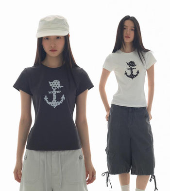 [YAWHAT] polka dot sail tee