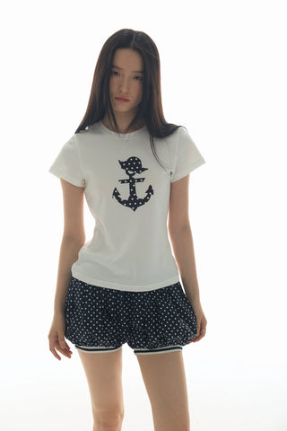 [YAWHAT] polka dot sail tee