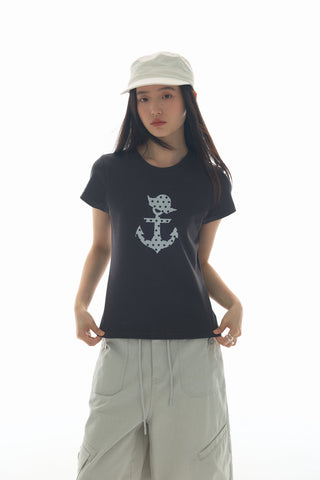 [YAWHAT] polka dot sail tee