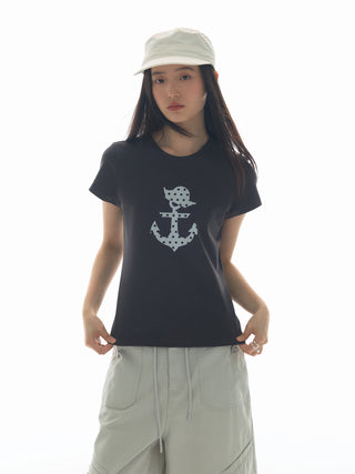 [YAWHAT] polka dot sail tee