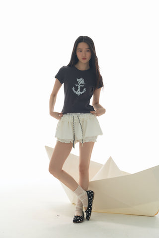 [YAWHAT] polka dot sail tee