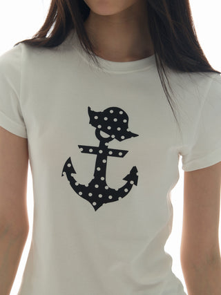 [YAWHAT] polka dot sail tee