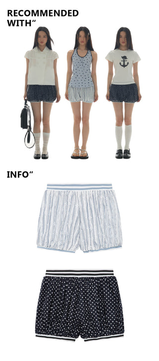 [YAWHAT] dots stripe shorts