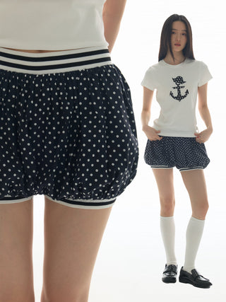 [YAWHAT] dots stripe shorts