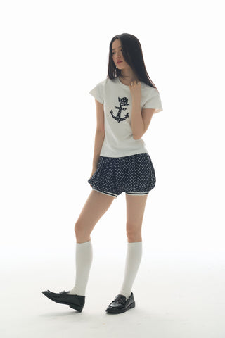 [YAWHAT] dots stripe shorts