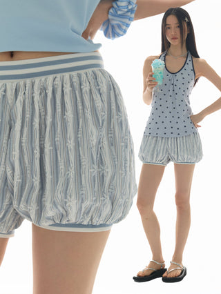 [YAWHAT] dots stripe shorts