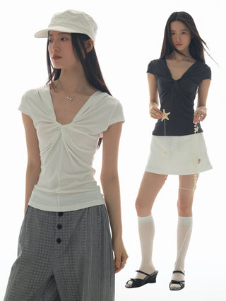 [YAWHAT] hooded knot tee