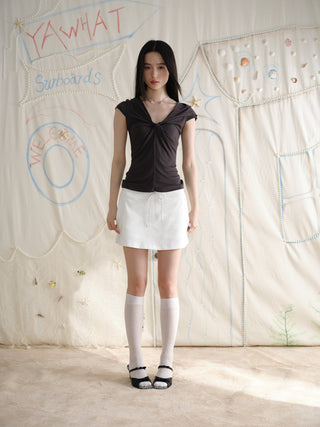 [YAWHAT] hooded knot tee