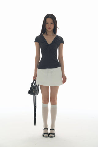 [YAWHAT] hooded knot tee