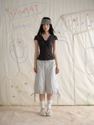 [YAWHAT] hooded knot tee