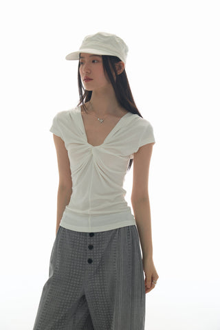 [YAWHAT] hooded knot tee