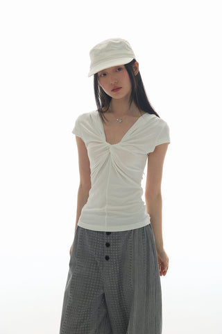 [YAWHAT] hooded knot tee