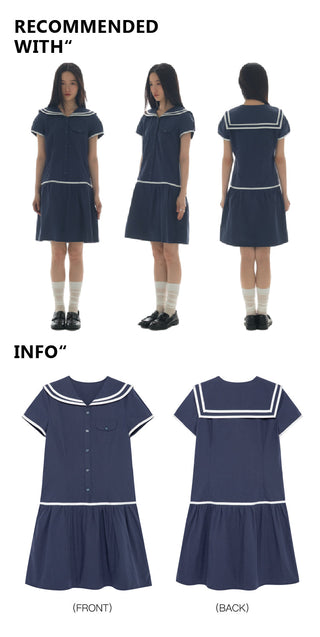 [YAWHAT] sailor collar dress