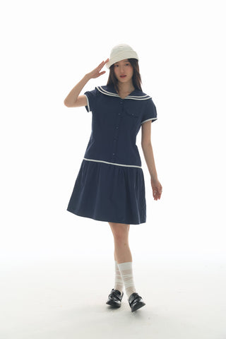 [YAWHAT] sailor collar dress