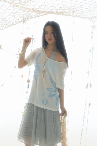 [YAWHAT] conch print blouse