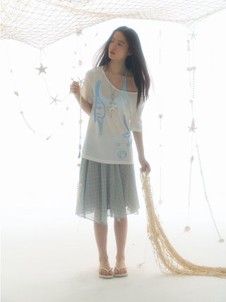 [YAWHAT] conch print blouse