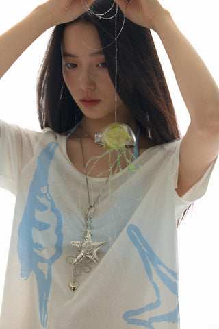 [YAWHAT] conch print blouse