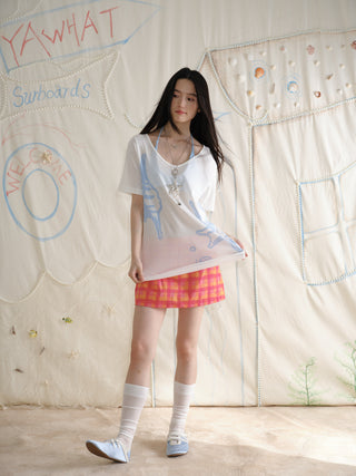 [YAWHAT] conch print blouse