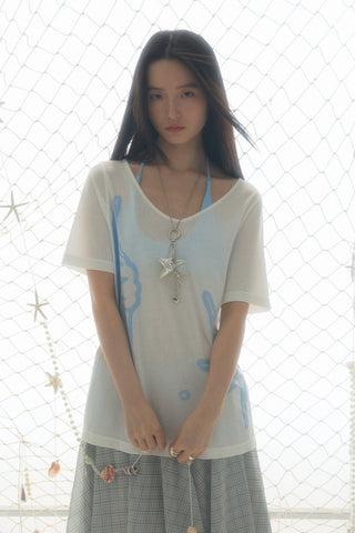 [YAWHAT] conch print blouse
