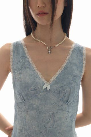 [YAWHAT] paisley vest dress