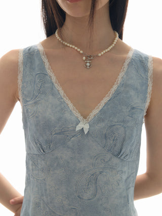 [YAWHAT] paisley vest dress