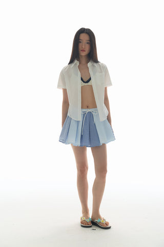 [YAWHAT] plaid pleated skirt