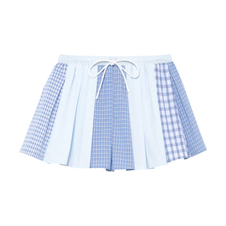 [YAWHAT] plaid pleated skirt