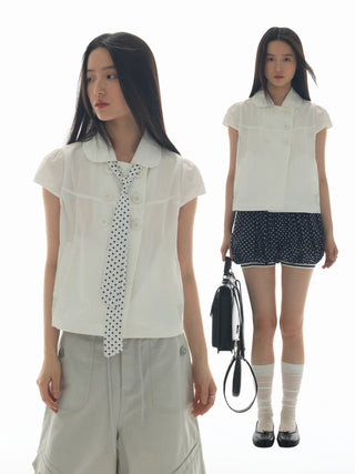 [YAWHAT] doll collar shirt