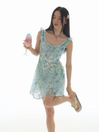 [YAWHAT] floral slip dress