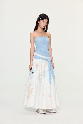 [YAWHAT] graffiti print dress