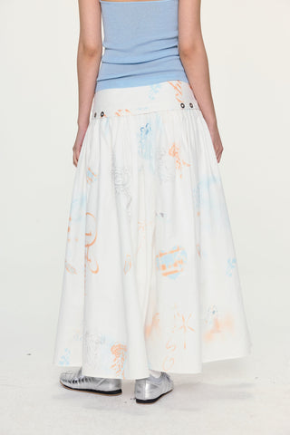 [YAWHAT] graffiti print dress