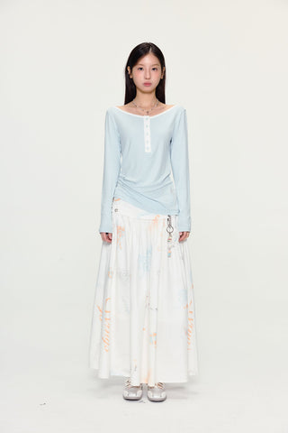 [YAWHAT] henley collar shirt