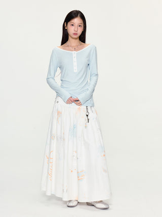 [YAWHAT] henley collar shirt