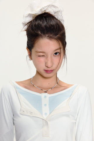 [YAWHAT] henley collar shirt