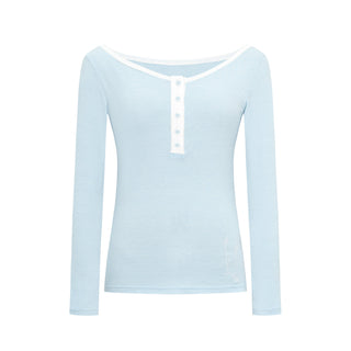 [YAWHAT] henley collar shirt