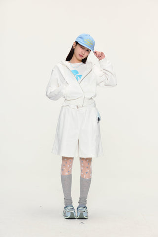 [YAWHAT] double waist shorts
