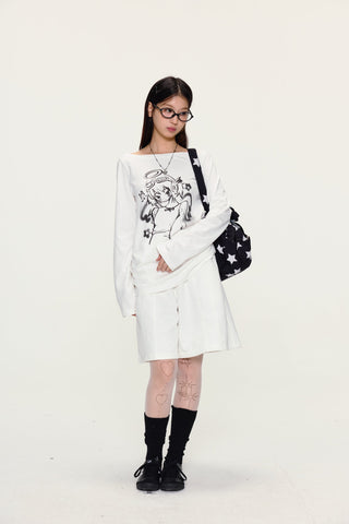 [YAWHAT] double waist shorts