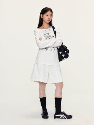 [YAWHAT] double waist shorts