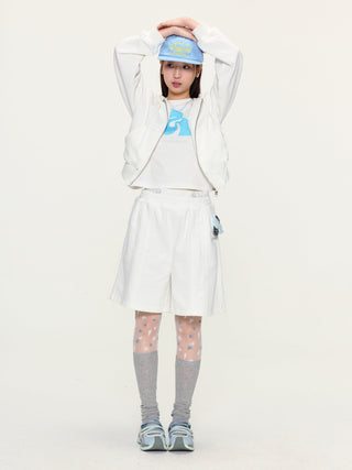 [YAWHAT] double waist shorts