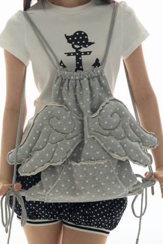 [YAWHAT] polka dot backpack