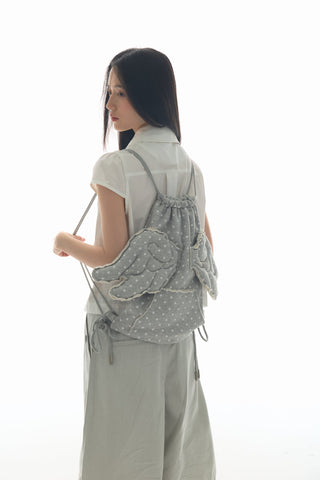 [YAWHAT] polka dot backpack