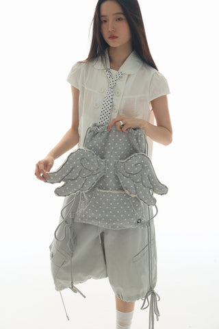 [YAWHAT] polka dot backpack