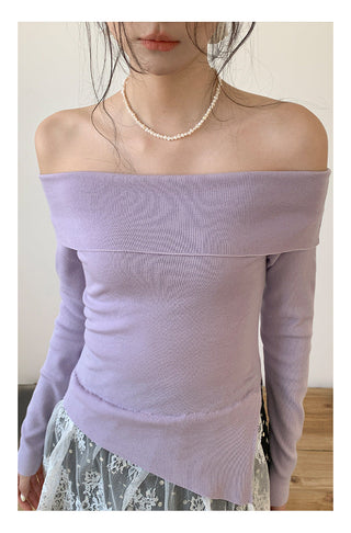 Off-shoulder long sleeve Top