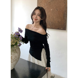 Off-shoulder long sleeve Top