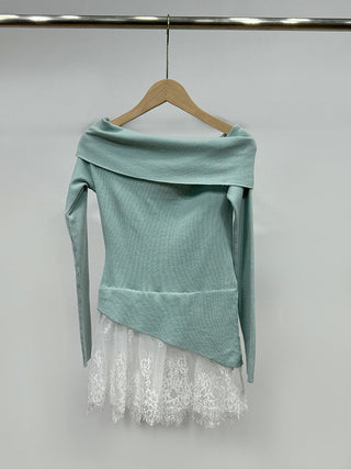 Off-shoulder long sleeve Top