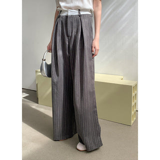 Striped wide-leg pants