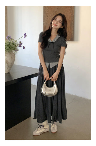 Oversized draping skirt