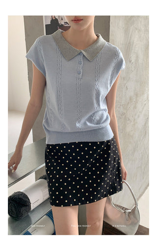 Miu polo knit Top