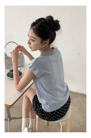 Miu polo knit Top